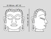 Scheme Decor element  Buddha mask VGnewtrend Home Decor 7521501.00 Oriental / Japanese / Chinese